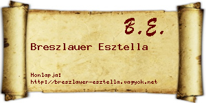 Breszlauer Esztella névjegykártya